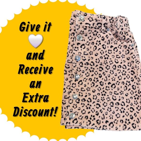 Target Cat & Jack Girls Brown Leopard Print Skirt Button Down Front Large 10/12 - Picture 9 of 9